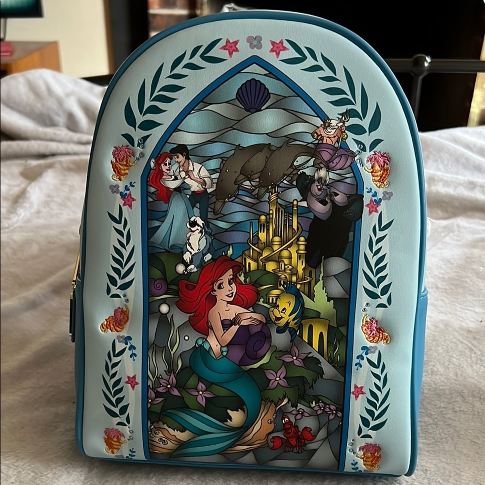 Disney Loungefly The Little Mermaid Stained Glass Mini Backpack – NWT